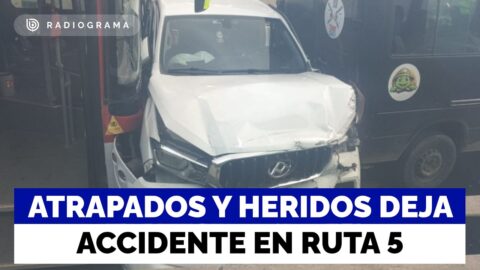 Accidente múltiple en Ruta 5 deja heridos y atrapados en Renca