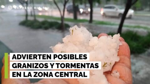 Advierten posibles granizos y tormentas en la zona central