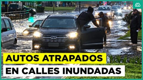 Anegamiento deja autos atrapados en Rancagua