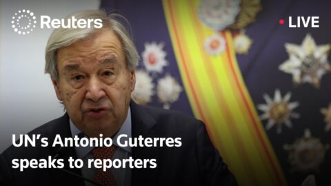 António Guterres habla con la prensa en directo