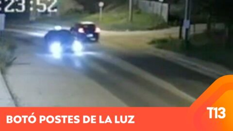 Árbol cae sobre auto y derriba postes de luz