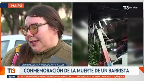 Balas y bengalas en Maipú durante conmemoración de barrista