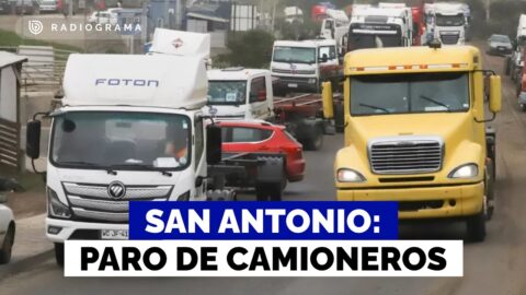 Camioneros de San Antonio bloquean accesos a depósitos de contenedores