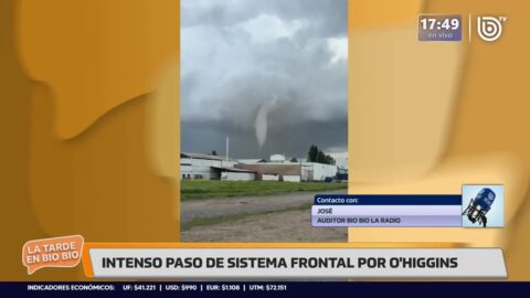 Captan una especie de tornado entre Rengo y Requínoa