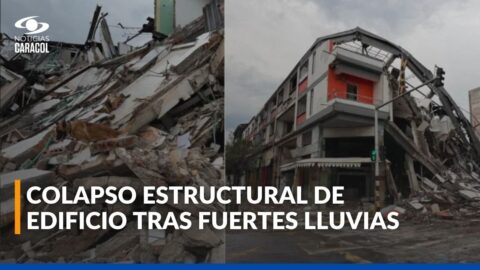 Colapso de edificio en el centro de Pereira deja dos personas atrapadas