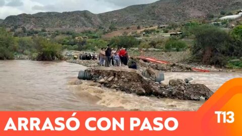Crecida del Huatulame destruye paso provisorio en Monte Patria