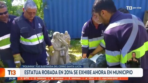 Estatua robada en 2014 vuelve a Santiago y se exhibe en municipio