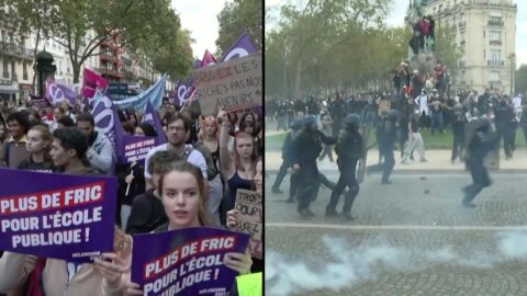 Estudiantes secundarios vuelven a las calles de Francia