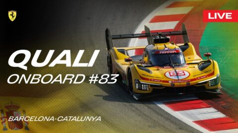 Ferrari #83 pelea por posición en la clasificación de Barcelona