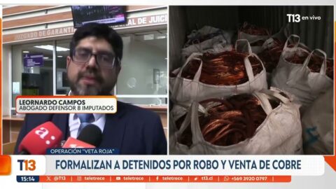 Formalizan a detenidos por robo y venta de cobre en Veta Roja