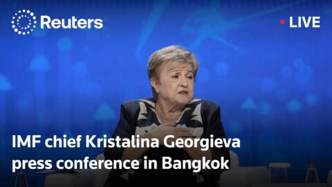 Georgieva ofrece conferencia de prensa en la cumbre FMI-Banco Mundial en Bangkok