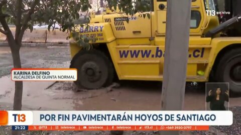 Gobierno anuncia mil millones para reparar hoyos en Santiago