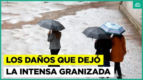 Granizo causa daños en techos y autos en Santiago