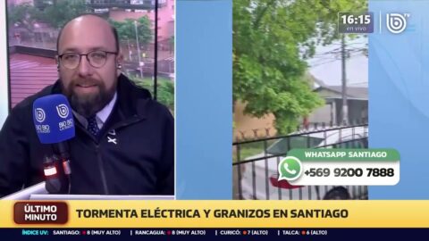 Granizo y tormentas eléctricas en varias comunas de Santiago