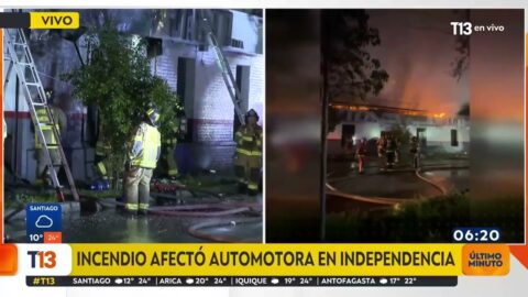 Incendio dañó una automotora en la comuna de Independencia
