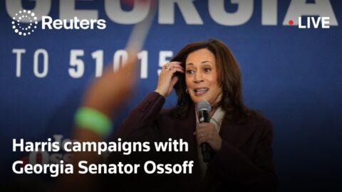 Kamala Harris hace campaña junto al senador Jon Ossoff en Georgia