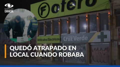 Ladrón queda encerrado en droguería de Fontibón durante un asalto