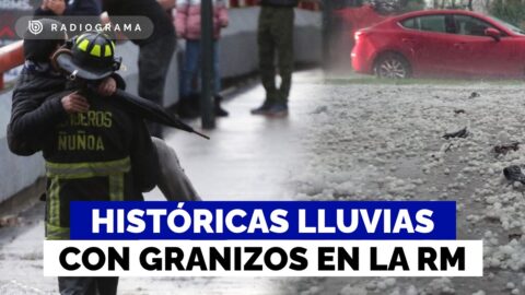 Lluvias con granizo en Santiago dejan clases suspendidas y calles bloqueadas