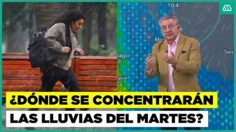 Lluvias intensas en la zona central el martes, según Leyton