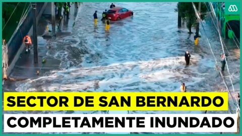 Lluvias inundan sector industrial de San Bernardo y atrapan autos