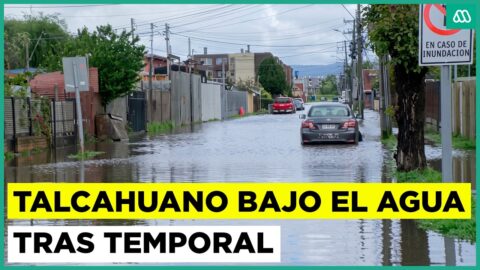 Lluvias inundan villa de Talcahuano y obligan a evacuar viviendas