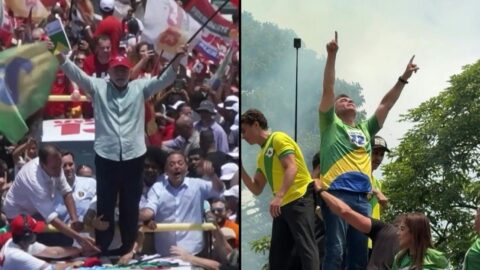 Lula y Flávio Bolsonaro movilizan multitudes antes del balotaje