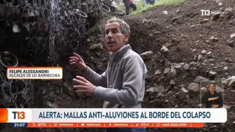 Mallas anti-aluviones de Lo Barnechea en riesgo de colapso