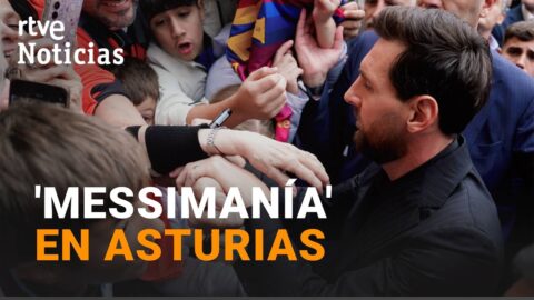 Messi recibe multitud en Oviedo tras premio Princesa de Asturias
