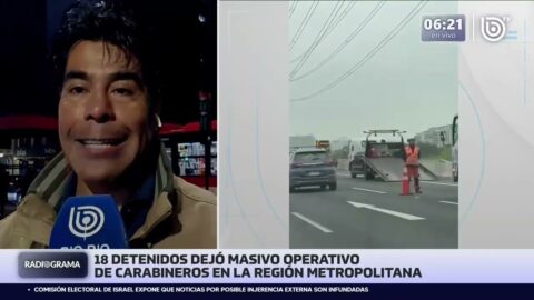 Operativo policial en la RM deja 18 detenidos y más de 1.200 multas