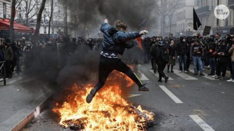 Protestas en Francia: enfrentamientos y cañones de agua en París