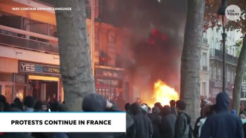 Protestas en Francia: gases lacrimógenos e incendios en París