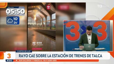 Rayo impacta estación de trenes en Talca
