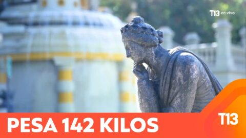 Recuperan escultura sustraída del Cerro Santa Lucía
