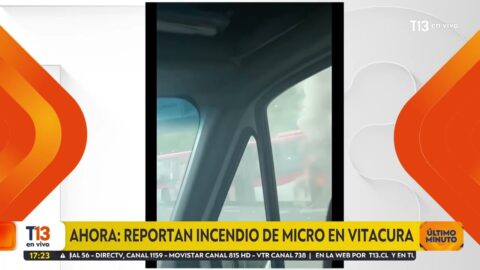 Reportan incendio de un micro en la comuna de Vitacura