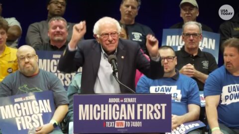 Sanders acusa a Trump de evitar los temas reales en un mitin en Michigan