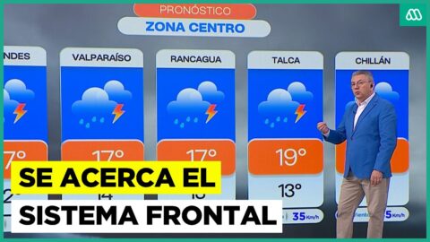 Sistema frontal traerá tormentas eléctricas en zona central