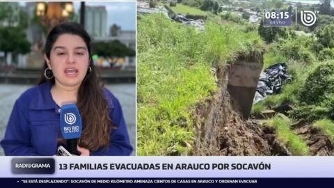 Socavón de medio kilómetro obliga a evacuar a 13 familias en Arauco