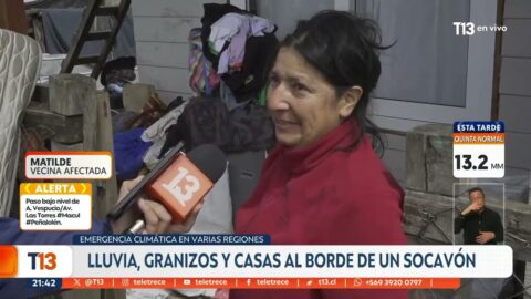 Socavón deja casas en riesgo tras lluvias y granizo