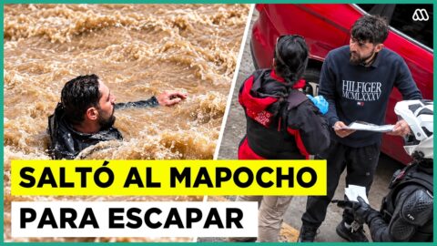 Taxista se lanza al Mapocho para escapar de fiscalización en Las Condes