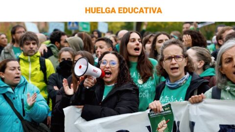 Tensión en protesta por educación en acto de Ayuso