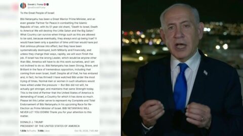 Trump respalda a Netanyahu antes de elecciones en Israel