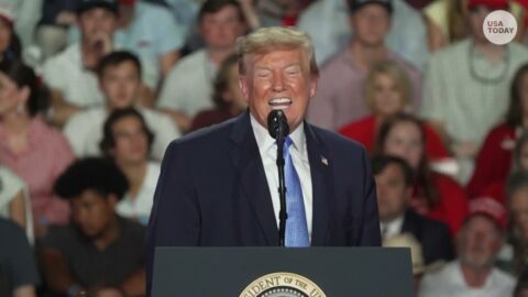 Un manifestante interrumpe a Trump en un mitin por las obras