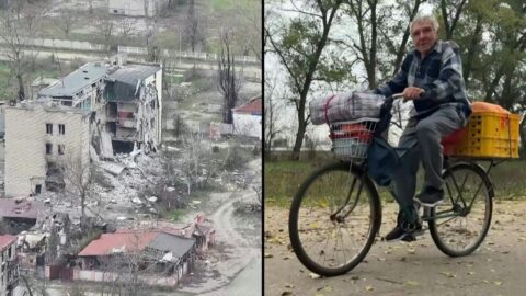 Vecinos de Oleshki huyen de la ciudad ocupada durante una tregua
