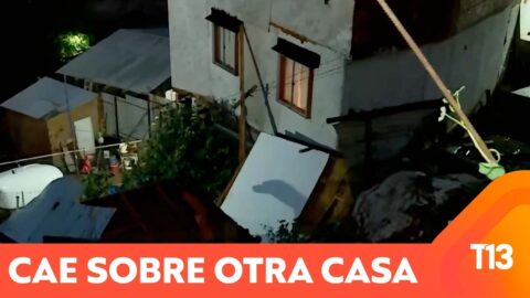Vivienda cae sobre otra en Reñaca durante temporal