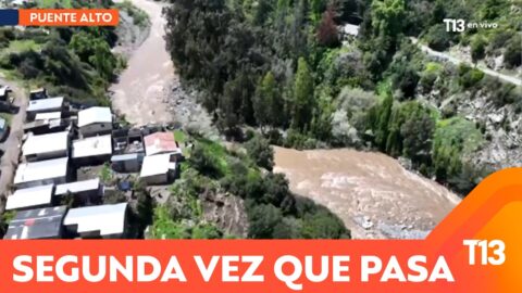 Viviendas amenazadas por el río Maipo