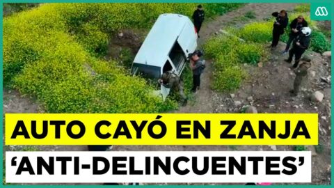 Zanja municipal frena a conductor de furgón robado en Quilicura